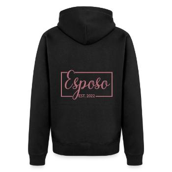 Esposo Est. 2022 Fiançailles pour le mariage du marié - Veste à capuche bio Premium Unisexe - noir - Dos - Nico (187cm)
