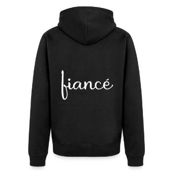 Fiancé Matching Engagement Gift Groom’s Mariage du marié - Veste à capuche bio Premium Unisexe - noir - Dos - Nico (187cm)