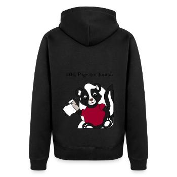 Skunk Pixie 404 Page not found - Unisex Premium Organic Zip Hoodie - black - Back - Nico (187cm)
