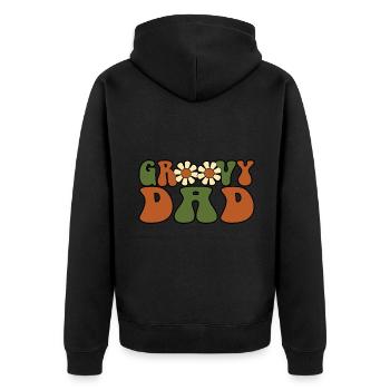 Retro Groovy Dad Matching Family Baby Shower - Veste à capuche bio Premium Unisexe - noir - Dos - Nico (187cm)