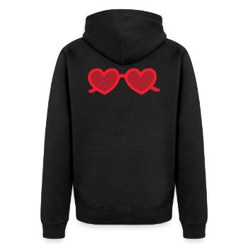 Herz Sonnenbrille rot Sommer Liebe - Veste à capuche bio Premium Unisexe - noir - Dos - Nico (187cm)