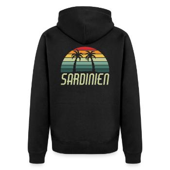 Sardinien sardinia - Unisex Premium Bio Zip Hoodie - Schwarz - Hinten - Nico (187cm)
