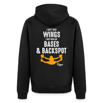 Cheerleader Cheerleading Girl Cheering Lustig - Unisex Premium Bio Zip Hoodie - Schwarz - Hinten - Nico (187cm)