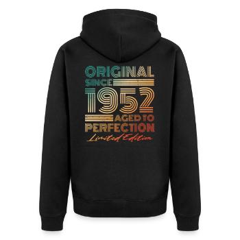 1952 Vintage Original Vintage Birthday - Unisex Premium Organic Zip Hoodie - black - Back - Nico (187cm)