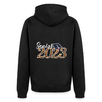 Senior 2023 Tiger Skin Cadeau de fin d’études gradué - Veste à capuche bio Premium Unisexe - noir - Dos - Nico (187cm)