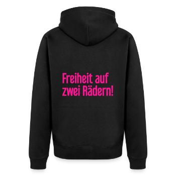 Freedom sur deux roues - Cyclist Design - Veste à capuche bio Premium Unisexe - noir - Dos - Nico (187cm)