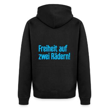 Freedom sur deux roues - Cyclist Design - Veste à capuche bio Premium Unisexe - noir - Dos - Nico (187cm)