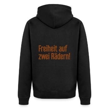 Freedom sur deux roues - Cyclist Design - Veste à capuche bio Premium Unisexe - noir - Dos - Nico (187cm)