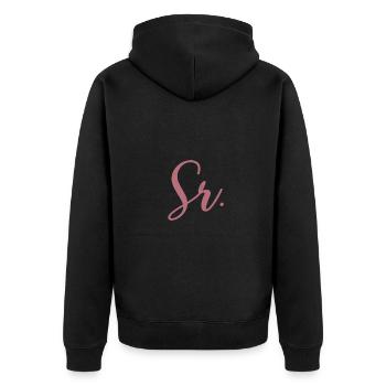 Sr. Verlobungsgeschenk Bräutigam wird Hochzeitsfeier - Unisex Premium Bio Zip Hoodie - Schwarz - Hinten - Nico (187cm)