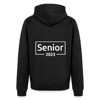 Senior 2023 - Graduated Students Graduation Party - Unisex Premium Organic Zip Hoodie - black - Back - Nico (187cm)