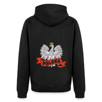 Pologne Polska Polski Husaria Cavalerie polonaise - Veste à capuche bio Premium Unisexe - noir - Dos - Nico (187cm)