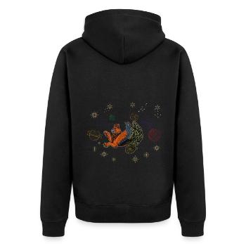 Faravahar Zoroastrianism Simurgh Persia - Unisex Premium Organic Zip Hoodie - black - Back - Nico (187cm)