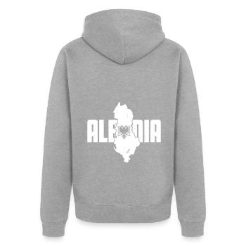 Republic of Albania Albania Shqipëria Tirana Albanians - Unisex Premium Organic Zip Hoodie - heather grey - Back - Nico (187cm)