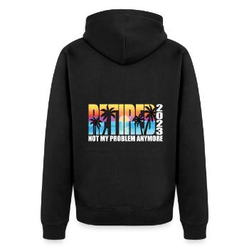 Ruhestand 2023 Ruhestand Geschenk für Männer & Frauen Lustig - Unisex Premium Bio Zip Hoodie - Schwarz - Hinten - Nico (187cm)
