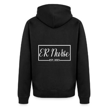 2023 Graduate Nursing Student Geschenk - Unisex Premium Bio Zip Hoodie - Schwarz - Hinten - Nico (187cm)