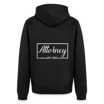 Attorney Est. 2023 Graduated Attorney Student Gift - Unisex Premium Organic Zip Hoodie - black - Back - Nico (187cm)