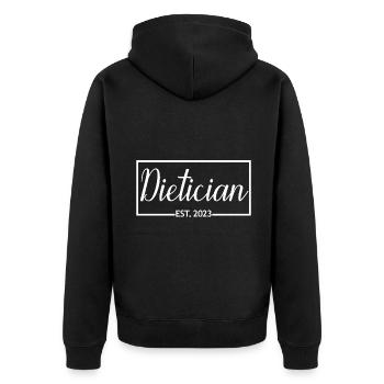 Diététicien Est. 2023 Étudiant diététicien diplômé - Veste à capuche bio Premium Unisexe - noir - Dos - Nico (187cm)