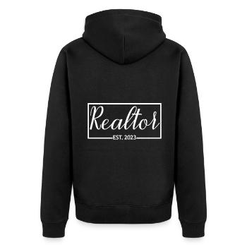 Realtor Est. 2023 Graduation Real Estate Student - Unisex Premium Organic Zip Hoodie - black - Back - Nico (187cm)