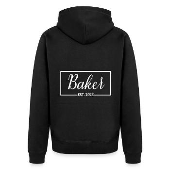 Baker Est. 2023 Baking Pastry Future Baker Gift - Unisex Premium Organic Zip Hoodie - black - Back - Nico (187cm)