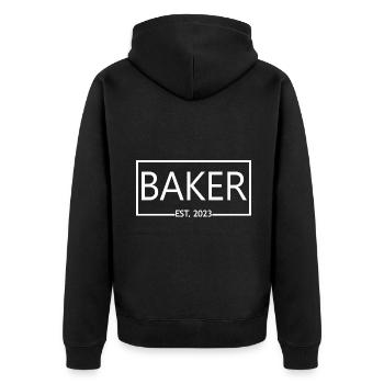 Baker Est. 2023 Abschluss Konditorei Backen Student - Unisex Premium Bio Zip Hoodie - Schwarz - Hinten - Nico (187cm)