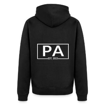 PA Est. 2023 Graduate Physician Assistant Geschenk - Unisex Premium Bio Zip Hoodie - Schwarz - Hinten - Nico (187cm)
