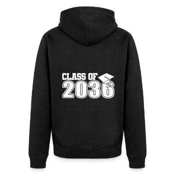 Klasse von 2036 Vorschulabschluss Pre-K Graduation - Unisex Premium Bio Zip Hoodie - Schwarz - Hinten - Nico (187cm)