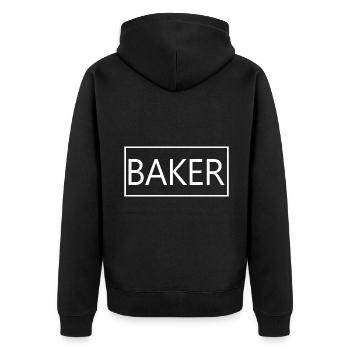 Baker Proud graduierter Baking Pastry Student - Unisex Premium Bio Zip Hoodie - Schwarz - Hinten - Nico (187cm)