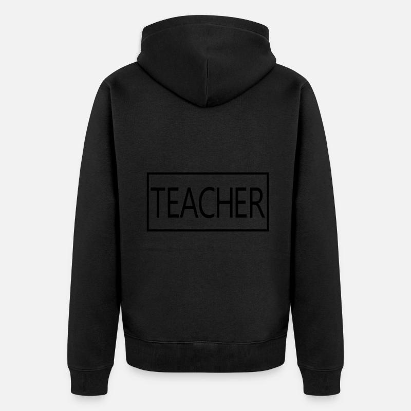 Cadeau d'enseignant diplômé fier d'enseigner - Veste à capuche bio Premium Unisexe - noir