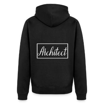 Architekt Stolzer diplomierter Architekturstudent - Unisex Premium Bio Zip Hoodie - Schwarz - Hinten - Nico (187cm)