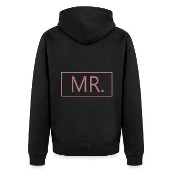 M. Couple assorti Fiançailles Mariage Lune de miel - Veste à capuche bio Premium Unisexe - noir - Dos - Nico (187cm)