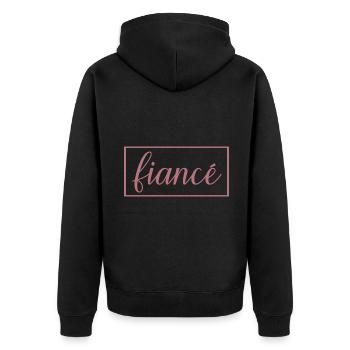 Fiancé Matching Engagement Gift Groom’s Mariage du marié - Veste à capuche bio Premium Unisexe - noir - Dos - Nico (187cm)
