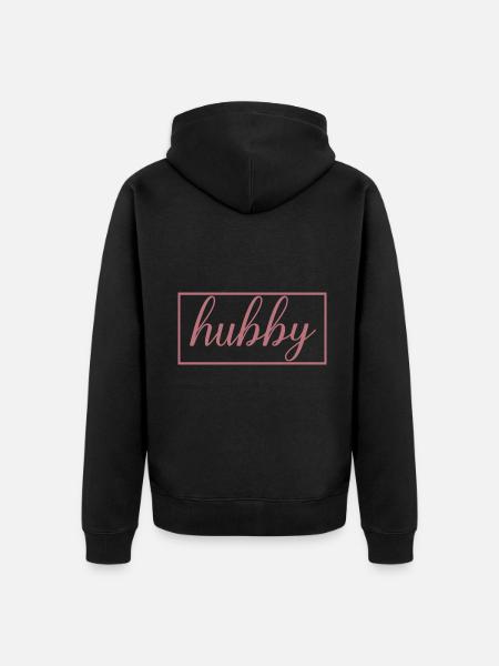 Hubby Matching Engagement Wedding Honeymoon - Unisex Premium Organic Zip Hoodie - black