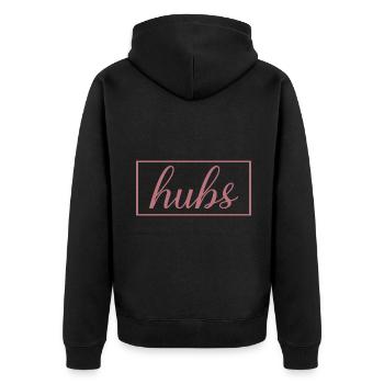 Hubs Matching Engagement Wedding Honeymoon - Unisex Premium Organic Zip Hoodie - black - Back - Nico (187cm)