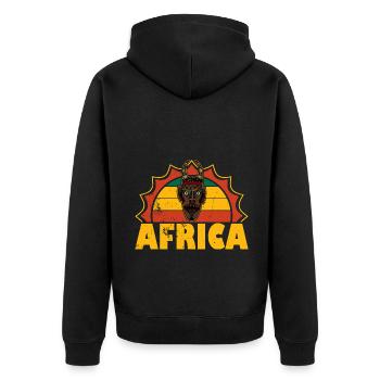 Africa Mask African Afro History - Unisex Premium Organic Zip Hoodie - black - Back - Nico (187cm)