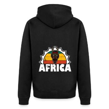 Africa Mask African Afro History - Unisex Premium Organic Zip Hoodie - black - Back - Nico (187cm)