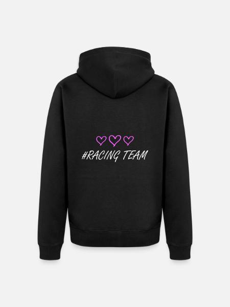 Racing Team herzchen - Unisex Premium Bio Zip Hoodie - Schwarz