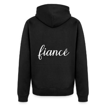 Fiancé Matching Engagement Gift Groom’s Mariage du marié - Veste à capuche bio Premium Unisexe - noir - Dos - Nico (187cm)