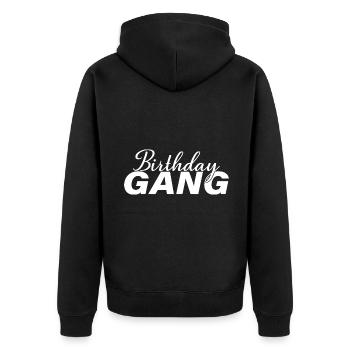 Geburtstag Gang Matching Gruppe Geburtstagsfeier Geschenk - Unisex Premium Bio Zip Hoodie - Schwarz - Hinten - Nico (187cm)