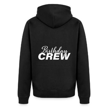 Birthday Crew Matching Gruppe Geburtstagsfeier Outfit - Unisex Premium Bio Zip Hoodie - Schwarz - Hinten - Nico (187cm)