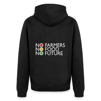 Farmers Protest No Farmers No Food No Future Traffic Light - Unisex Premium Organic Zip Hoodie - black - Back - Nico (187cm)