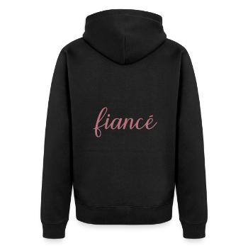 Fiancé Matching Engagement Gift Groom’s Mariage du marié - Veste à capuche bio Premium Unisexe - noir - Dos - Nico (187cm)