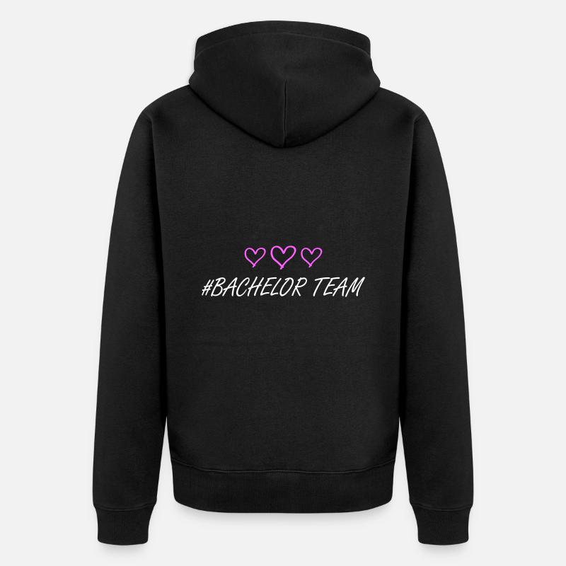 bachelor team herzchen - Unisex Premium Bio Zip Hoodie - Schwarz