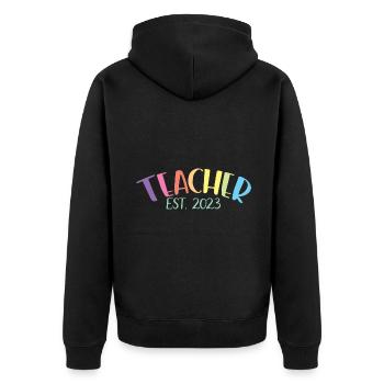 Enseignant Est. 2023 Diplôme d’enseignant Cadeau d’enseignant - Veste à capuche bio Premium Unisexe - noir - Dos - Nico (187cm)