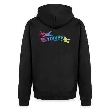 Skydiver Plane Fun Jump Parachutiste coloré - Veste à capuche bio Premium Unisexe - noir - Dos - Nico (187cm)