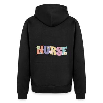 Cool Flower Nurse Cadeau pour les infirmières futures infirmières - Veste à capuche bio Premium Unisexe - noir - Dos - Nico (187cm)
