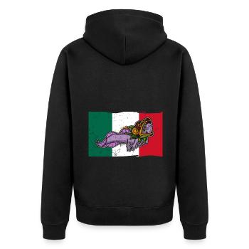 Quetzalcoatl Axolotl Mexique Divinité Aztèque - Veste à capuche bio Premium Unisexe - noir - Dos - Nico (187cm)