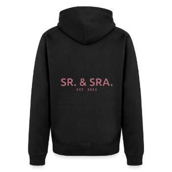 Sr. & Sra. Est. 2023 - Hochzeitsgeschenk für Männer & Frauen - Unisex Premium Bio Zip Hoodie - Schwarz - Hinten - Nico (187cm)