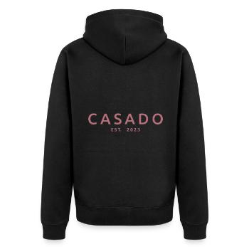Casado Est. 2023 Engagement Groom's Wedding Party - Unisex Premium Organic Zip Hoodie - black - Back - Nico (187cm)