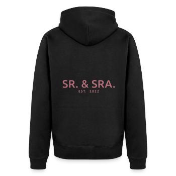 Sr. & Sra. Est. 2022 - Hochzeitsgeschenk für Männer & Frauen - Unisex Premium Bio Zip Hoodie - Schwarz - Hinten - Nico (187cm)