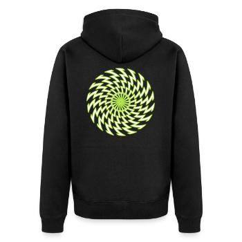 Spirale 23 - Unisex Premium Bio Zip Hoodie - Schwarz - Hinten - Nico (187cm)